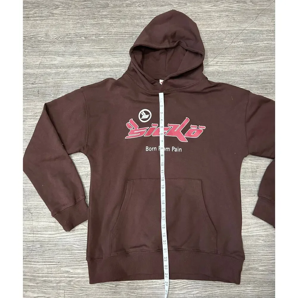 NWT Sicko Born From Pain Brown Hoodie Medium Ian Connor Heavyweight LA Apparel